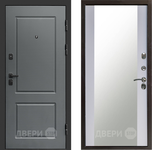 Входная металлическая Дверь Престиж Verona Зеркало Белый софт в Электрогорске