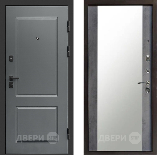 Входная металлическая Дверь Престиж Verona Зеркало Бетон темный в Электрогорске
