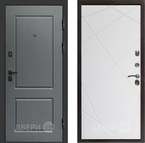 Входная металлическая Дверь Престиж Verona Лучи Бетон белый в Электрогорске