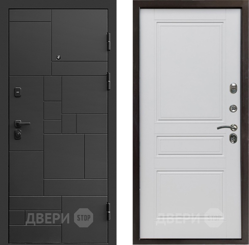 Входная металлическая Дверь Престиж Kvadro Классика Белый матовый в Электрогорске