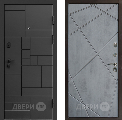 Входная металлическая Дверь Престиж Kvadro Лучи Бетон темный в Электрогорске