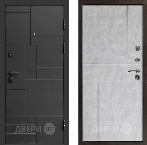 Входная металлическая Дверь Престиж Kvadro Горизонт Бетон светлый в Электрогорске