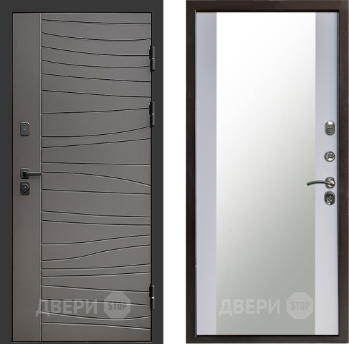 Входная металлическая Дверь Престиж Siciliya Зеркало Белый софт в Электрогорске