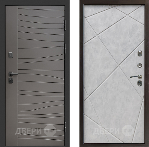 Входная металлическая Дверь Престиж Siciliya Лучи Бетон светлый в Электрогорске