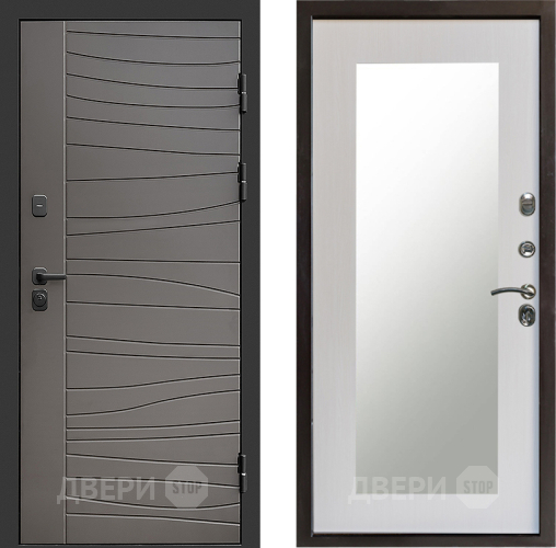 Входная металлическая Дверь Престиж Siciliya Зеркло Пастораль Лиственница белая в Электрогорске