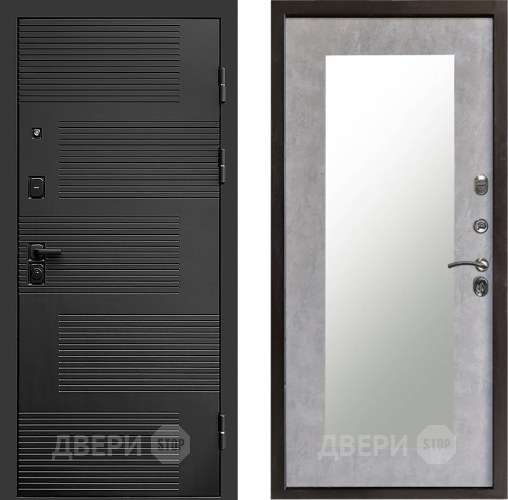 Входная металлическая Дверь Престиж Favorit Зеркло Пастораль Бетон светлый в Электрогорске