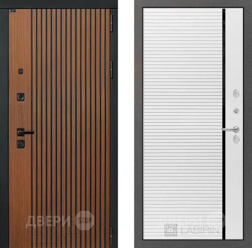 Входная металлическая Дверь Лабиринт (LABIRINT) Шторм 22 Белый софт в Электрогорске