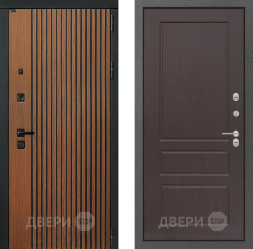 Входная металлическая Дверь Лабиринт (LABIRINT) Шторм 03 Орех премиум в Электрогорске