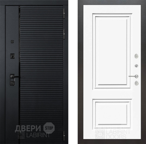 Входная металлическая Дверь Лабиринт (LABIRINT) Piano 26 Белый (RAL-9003) в Электрогорске