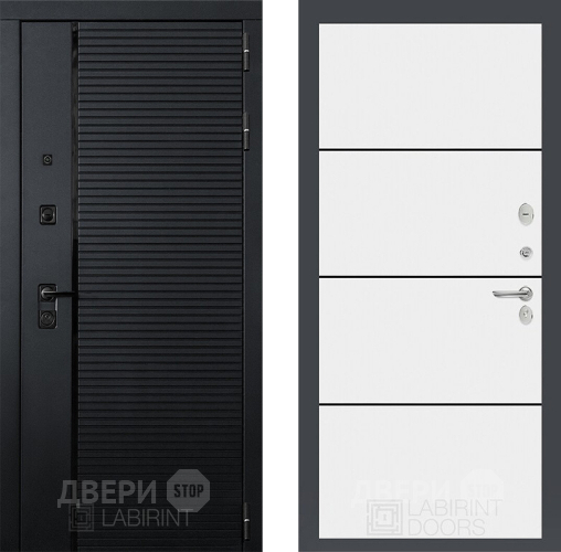 Входная металлическая Дверь Лабиринт (LABIRINT) Piano 25 Белый софт в Электрогорске