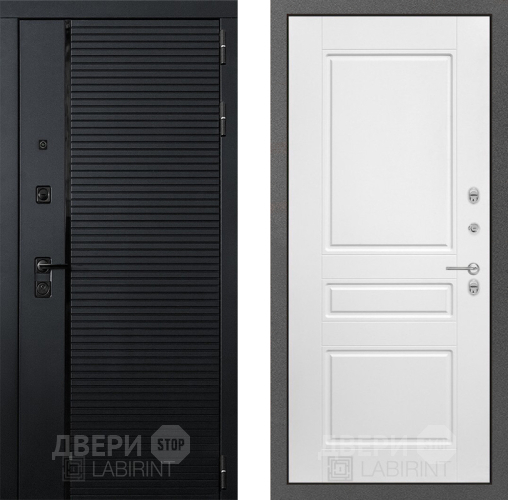 Входная металлическая Дверь Лабиринт (LABIRINT) Piano 03 Белый софт в Электрогорске