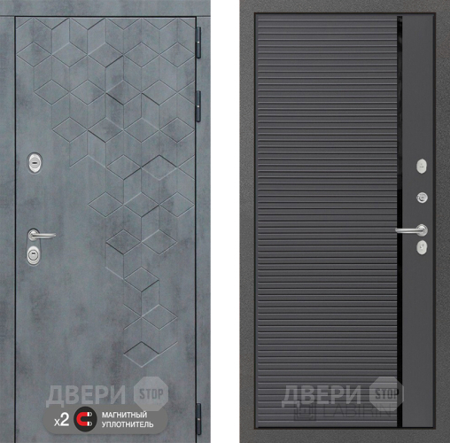 Входная металлическая Дверь Лабиринт (LABIRINT) Бетон 22 Графит софт в Электрогорске
