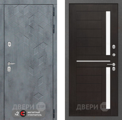 Входная металлическая Дверь Лабиринт (LABIRINT) Бетон 02 Венге в Электрогорске