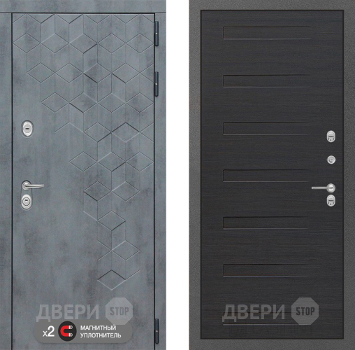 Дверь Лабиринт (LABIRINT) Бетон 14 Эковенге поперечный в Электрогорске