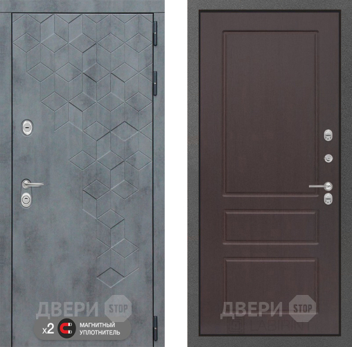 Входная металлическая Дверь Лабиринт (LABIRINT) Бетон 03 Орех премиум в Электрогорске