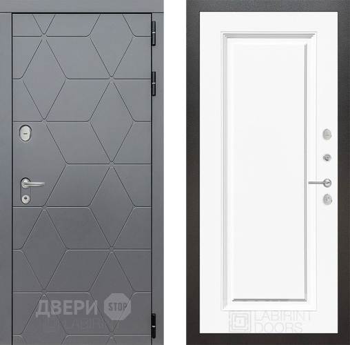 Входная металлическая Дверь Лабиринт (LABIRINT) Cosmo 27 Белый (RAL-9003) в Электрогорске