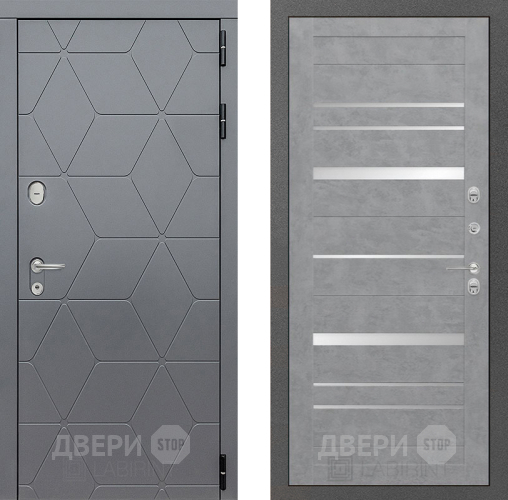 Входная металлическая Дверь Лабиринт (LABIRINT) Cosmo 20 Бетон светлый в Электрогорске