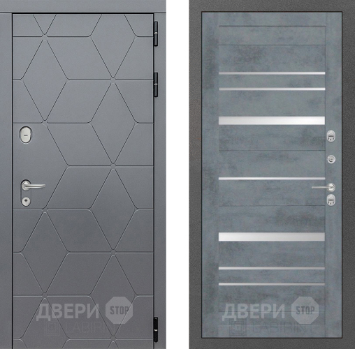 Входная металлическая Дверь Лабиринт (LABIRINT) Cosmo 20 Бетон темный в Электрогорске