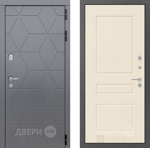 Входная металлическая Дверь Лабиринт (LABIRINT) Cosmo 03 Крем софт в Электрогорске