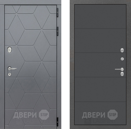 Входная металлическая Дверь Лабиринт (LABIRINT) Cosmo 13 Графит софт в Электрогорске