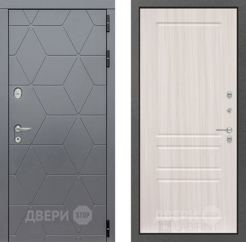 Входная металлическая Дверь Лабиринт (LABIRINT) Cosmo 03 Сандал белый в Электрогорске