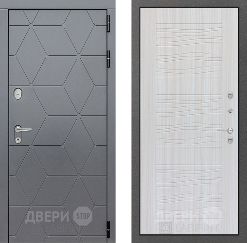 Входная металлическая Дверь Лабиринт (LABIRINT) Cosmo 06 Сандал белый в Электрогорске