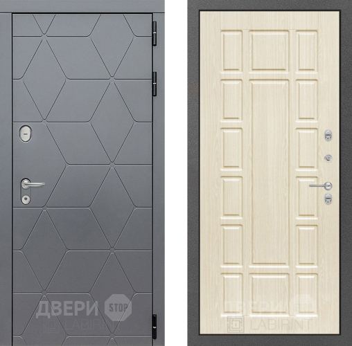 Входная металлическая Дверь Лабиринт (LABIRINT) Cosmo 12 Беленый дуб в Электрогорске