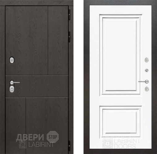 Входная металлическая Дверь Лабиринт (LABIRINT) Urban 26 Белый (RAL-9003) в Электрогорске