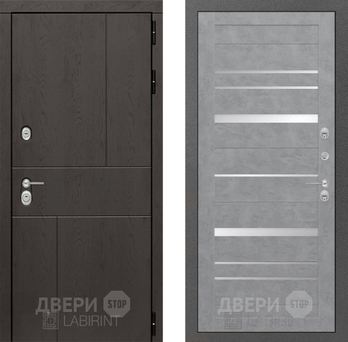 Входная металлическая Дверь Лабиринт (LABIRINT) Urban 20 Бетон светлый в Электрогорске