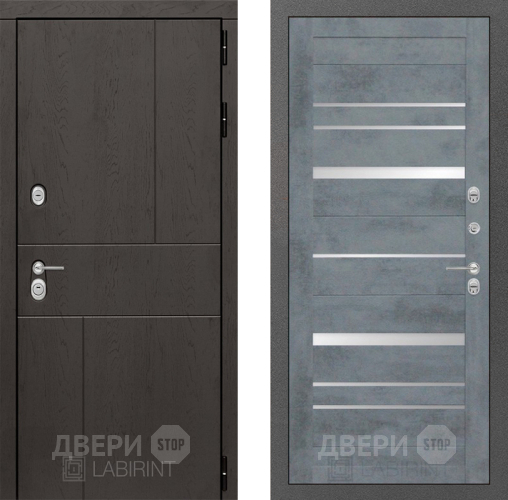Входная металлическая Дверь Лабиринт (LABIRINT) Urban 20 Бетон темный в Электрогорске