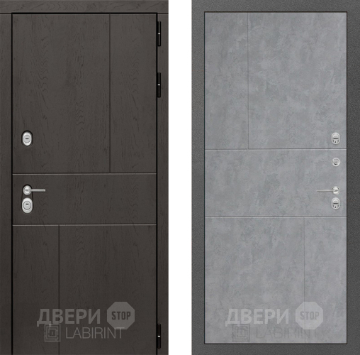 Входная металлическая Дверь Лабиринт (LABIRINT) Urban 21 Бетон светлый в Электрогорске