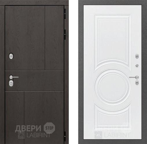 Входная металлическая Дверь Лабиринт (LABIRINT) Urban 23 Белый софт в Электрогорске