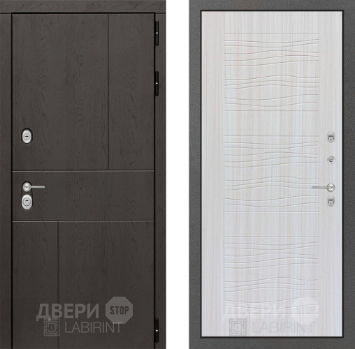 Входная металлическая Дверь Лабиринт (LABIRINT) Urban 06 Сандал белый в Электрогорске