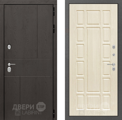Входная металлическая Дверь Лабиринт (LABIRINT) Urban 12 Беленый дуб в Электрогорске