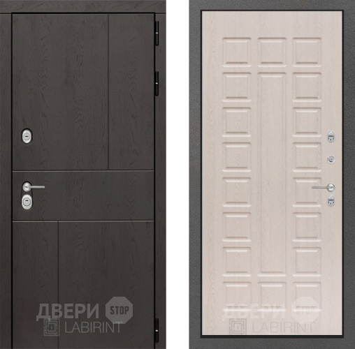Входная металлическая Дверь Лабиринт (LABIRINT) Urban 04 Беленый дуб в Электрогорске