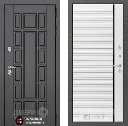Входная металлическая Дверь Лабиринт (LABIRINT) New York 22 Белый софт в Электрогорске