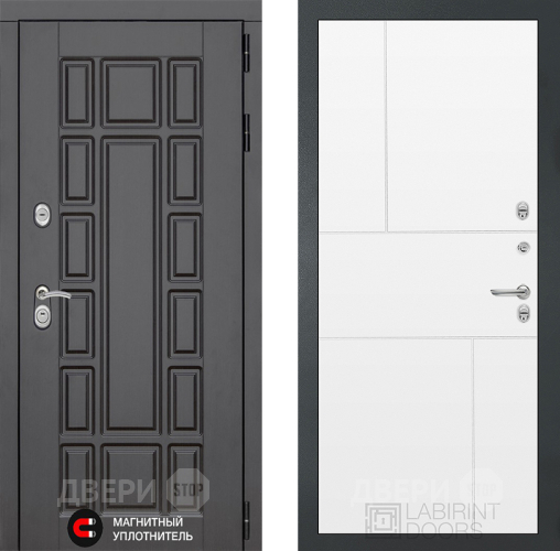 Входная металлическая Дверь Лабиринт (LABIRINT) New York 21 Белый софт в Электрогорске