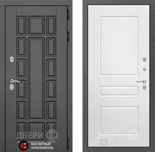 Входная металлическая Дверь Лабиринт (LABIRINT) New York 03 Белый софт в Электрогорске