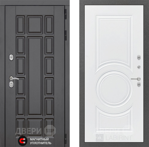 Входная металлическая Дверь Лабиринт (LABIRINT) New York 23 Белый софт в Электрогорске