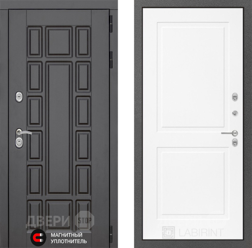Входная металлическая Дверь Лабиринт (LABIRINT) New York 11 Белый софт в Электрогорске
