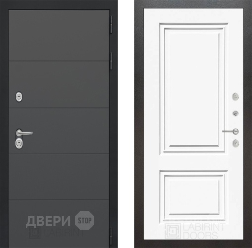 Входная металлическая Дверь Лабиринт (LABIRINT) Art 26 Белый (RAL-9003) в Электрогорске