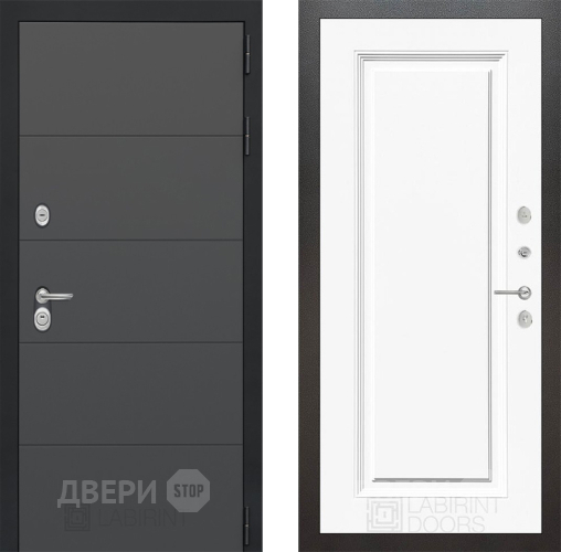 Входная металлическая Дверь Лабиринт (LABIRINT) Art 27 Белый (RAL-9003) в Электрогорске