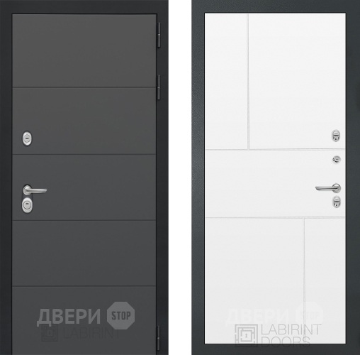 Входная металлическая Дверь Лабиринт (LABIRINT) Art 21 Белый софт в Электрогорске