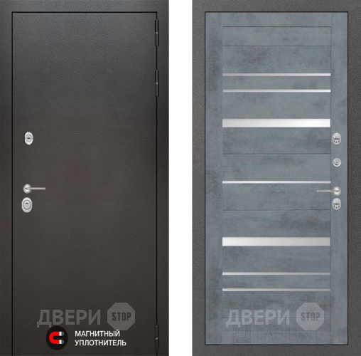 Входная металлическая Дверь Лабиринт (LABIRINT) Silver 20 Бетон темный в Электрогорске