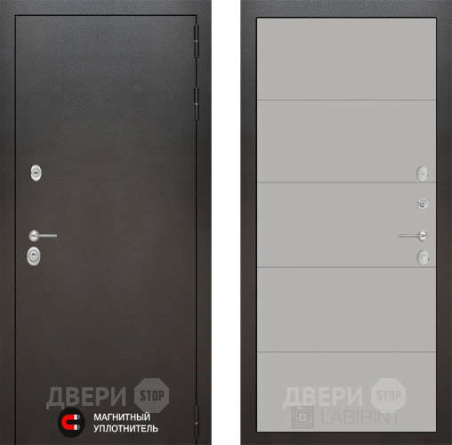 Входная металлическая Дверь Лабиринт (LABIRINT) Silver 13 Грей софт в Электрогорске