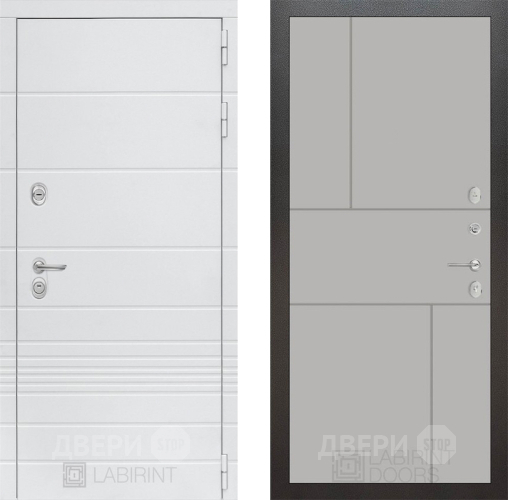 Входная металлическая Дверь Лабиринт (LABIRINT) Трендо 21 Грей софт в Электрогорске
