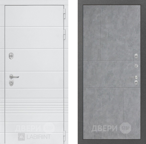 Входная металлическая Дверь Лабиринт (LABIRINT) Трендо 21 Бетон светлый в Электрогорске