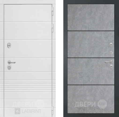 Входная металлическая Дверь Лабиринт (LABIRINT) Трендо 25 Бетон светлый в Электрогорске