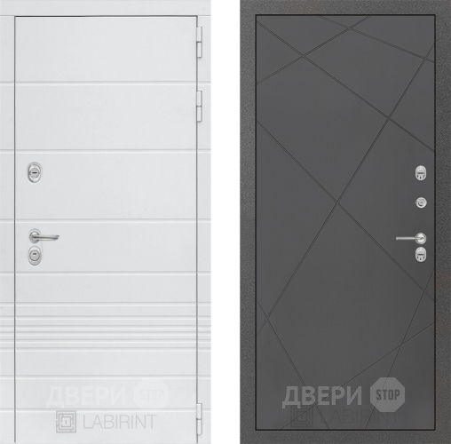 Входная металлическая Дверь Лабиринт (LABIRINT) Трендо 24 Графит софт в Электрогорске