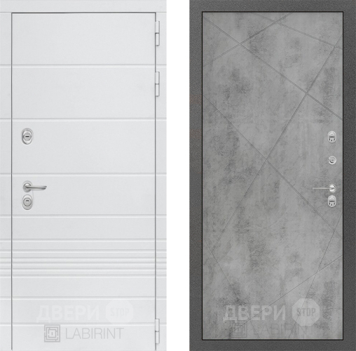 Входная металлическая Дверь Лабиринт (LABIRINT) Трендо 24 Бетон светлый в Электрогорске